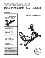 Weslo Pursuit G 3.8 Manual preview