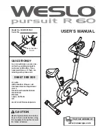 Weslo Pursuit R 60 User Manual preview