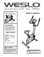 Weslo Pursuit S 35 User Manual preview