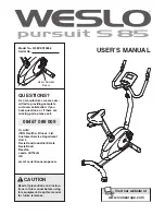 Weslo Pursuit S 85 User Manual preview