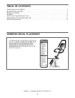 Preview for 2 page of Weslo Pursuit Sr 9.8 Manual