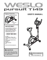 Weslo Pursuit T 149 User Manual preview