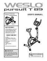 Weslo Pursuit T 89 User Manual preview