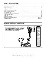 Preview for 2 page of Weslo Pursuit upright User Manual