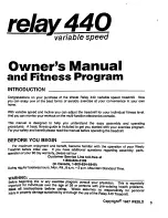 Preview for 2 page of Weslo Relay 440 Manual