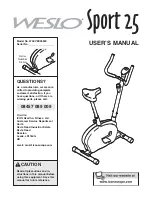 Preview for 1 page of Weslo sport 25 User Manual