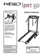 Weslo Sport 350 Treadmill User Manual preview