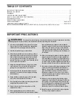 Preview for 2 page of Weslo Sport 350 Treadmill User Manual