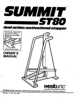 Предварительный просмотр 1 страницы Weslo Summit St80 Owner'S Manual