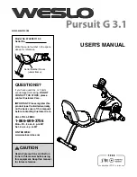 Weslo WLEX61110.0 User Manual preview