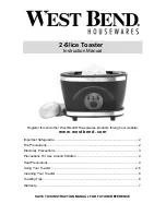 West Bend 2-Slice Toaster Instruction Manual preview