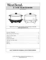 West Bend 5 QT Instruction Manual preview