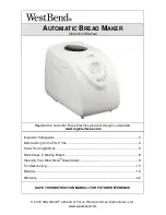 West Bend AUTOMATIC BREAD MAKER Instruction Manual preview