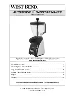 Preview for 1 page of West Bend AUTOSERVE II Instruction Manual