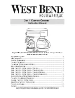 West Bend COFFEE CENTER Instruction Manual preview