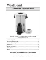 Preview for 1 page of West Bend Commercial Coffee Makers Instruction Manual