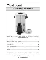 Preview for 16 page of West Bend Commercial Coffee Makers Instruction Manual