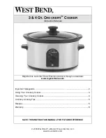 West Bend Crockery L5661A Instruction Manual предпросмотр