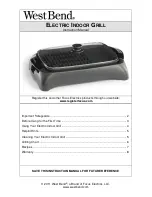 West Bend Electric Indoor Grill Instruction Manual preview