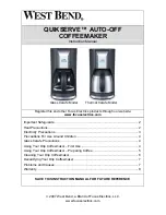 West Bend Glass Carafe Instruction Manual preview