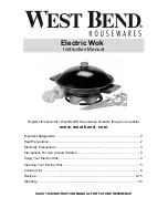 Preview for 1 page of West Bend Housewares Electric Wok Instruction Manual