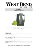 West Bend Housewares Instruction Manual preview