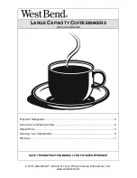 West Bend LARGE CAPACITY COFFEEMAKERS Instruction Manual preview