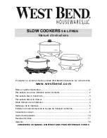 Предварительный просмотр 19 страницы West Bend Quart Crockery 5  6 Quart CrockeryTM Cooker Instruction Manual