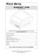 West Bend QUIKSERVE 76026 Instruction Manual preview