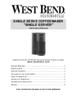 Preview for 1 page of West Bend SINGLE SERVE COFFEEMAKER Instruction Manual