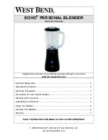 Preview for 1 page of West Bend SOHO PERSONAL BLENDER Instruction Manual