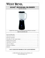 Предварительный просмотр 1 страницы West Bend SOHO PERSONAL BLENDER Instruction Manual