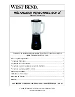 Preview for 9 page of West Bend SOHO PERSONAL BLENDER Instruction Manual