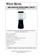 Предварительный просмотр 9 страницы West Bend SOHO PERSONAL BLENDER Instruction Manual