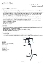 West Elm Angled Outline Floor Lamp Assembly Instructions preview