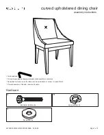 Preview for 1 page of West Elm curved upholstered dining chair Assembly Instructions