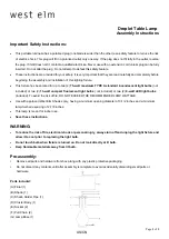 West Elm Droplet Table Lamp Assembly Instructions предпросмотр