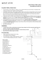 Preview for 1 page of West Elm Jamie Harris Assembly Instructions