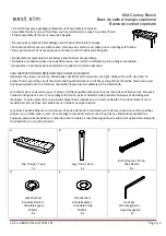 Предварительный просмотр 1 страницы West Elm Mid-Century Bench 1861132 Assembly Instructions