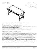 West Elm Mid Century Mini Assembly Instructions Manual предпросмотр