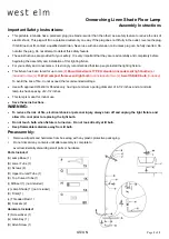 Preview for 1 page of West Elm Overarching Linen Shade Floor Lamp Assembly Instructions