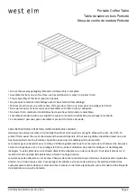 Предварительный просмотр 1 страницы West Elm Portside Coffee Table 472352 Assembly Instructions