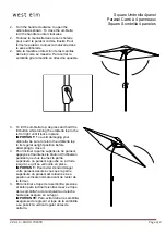 Предварительный просмотр 2 страницы West Elm Square Umbrella 4panel 1732098 Assembly Instructions