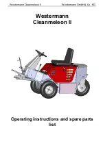 Westermann Cleanmeleon ll Operating Instructions And Spare Parts List preview