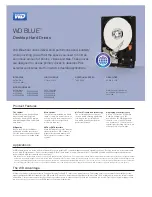 Preview for 1 page of Western Digital Blue WD7500AZEX Product Features