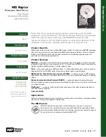 Preview for 1 page of Western Digital WD1500ADFD - Raptor 150 GB Hard Drive Product Specifications