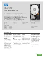 Western Digital WD5000AVCS Product Features предпросмотр