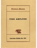 Предварительный просмотр 1 страницы Western Electric 1126B Instruction Bulletin