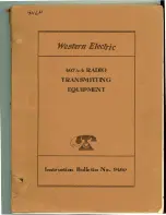 Western Electric 407A-4 Instruction Manual предпросмотр