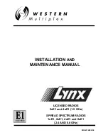 Western multiplex Lynx 1xE1 Installation And Maintenance Manual preview